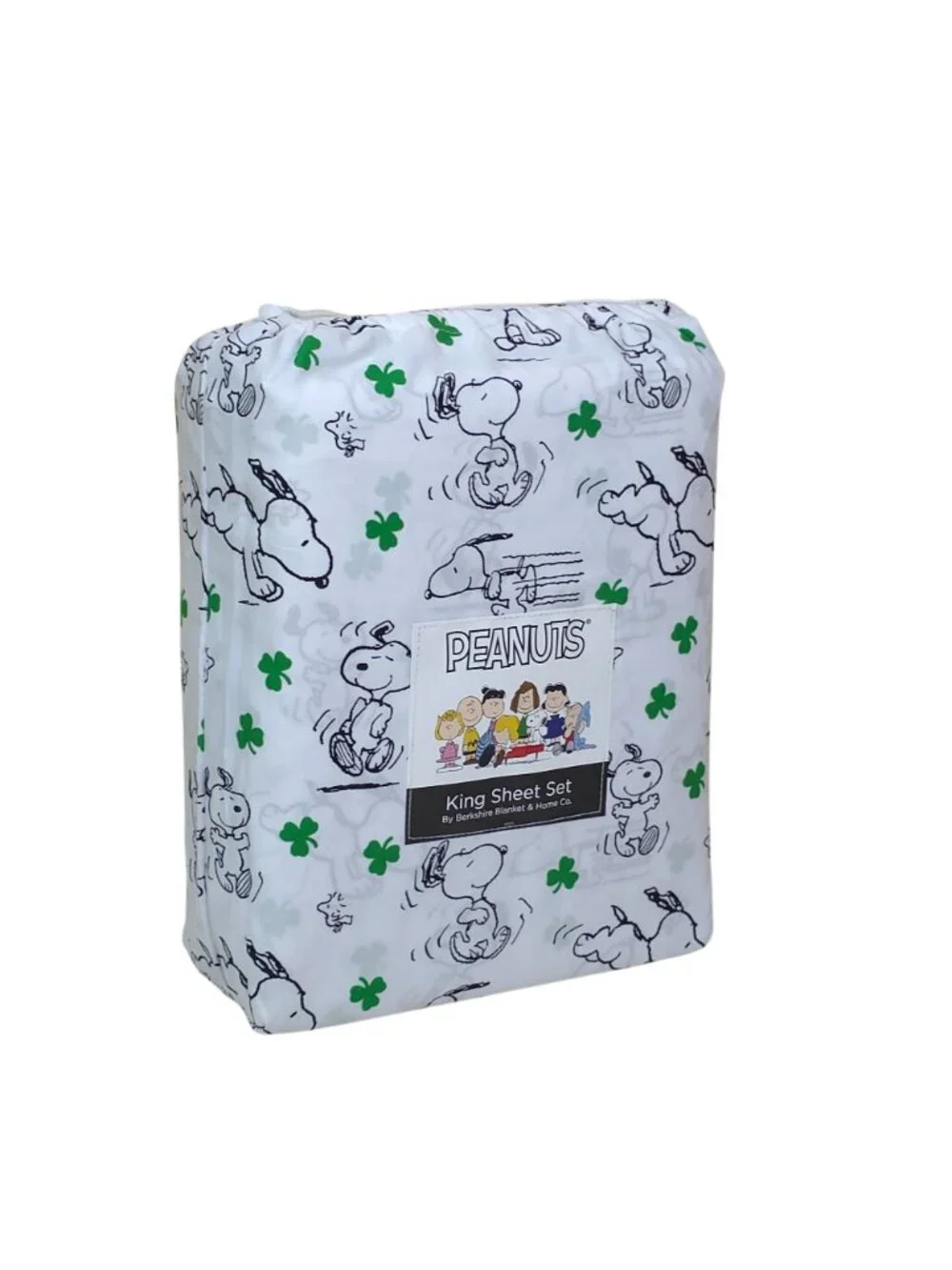 Peanuts Snoopy King Sheet Set Shamrock St Patrick's Day By Berkshire Spring